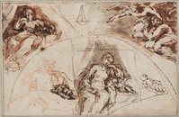 K I 035
<br/>
Maria slapend bij het Kind; Jozef gewekt door een engel
<br/>
<em>Lanfranco, Giovanni (1582-1647)</em>